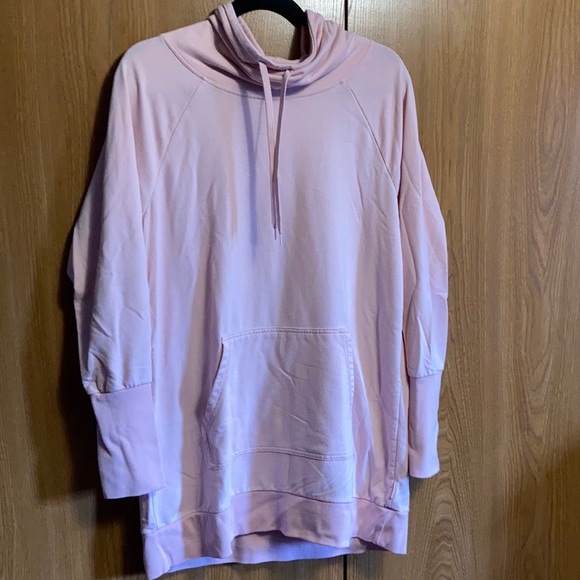 —Large Pink Cowl Neck Top with pocket - Picture 1 of 5